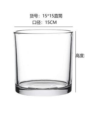 简约水培花盆玻璃器皿水培植物瓶透明花器黄金葛白掌正方形花瓶容