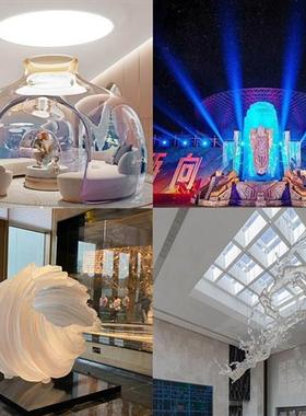 铂晶透明树脂雕塑创意家具摆件户外抽象人物仿水晶工艺艺术品定制