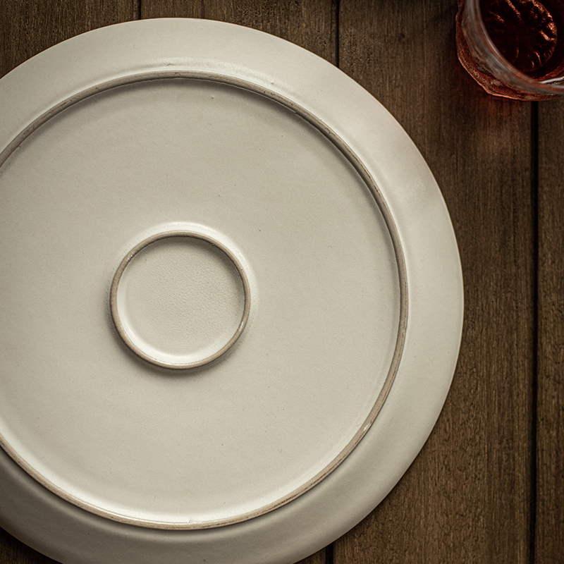 【重工手作感】折扇边设计的盘子~实用大号陶瓷西餐盘菜盘 微瑕疵 - 图2