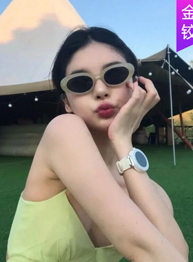 jennie同款潮流高级感椭圆墨镜防强光防紫外线大脸显瘦超轻墨镜