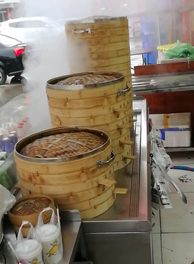 早餐商用双孔燃气蒸包炉