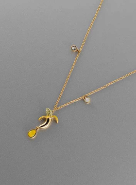 趣致风网红同款镶嵌水钻吊坠项链