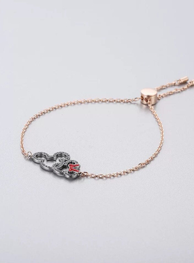 love米奇白金奥地利水钻手环