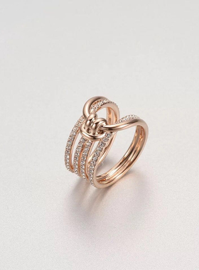 时尚风扭结白金奥地利水钻戒指