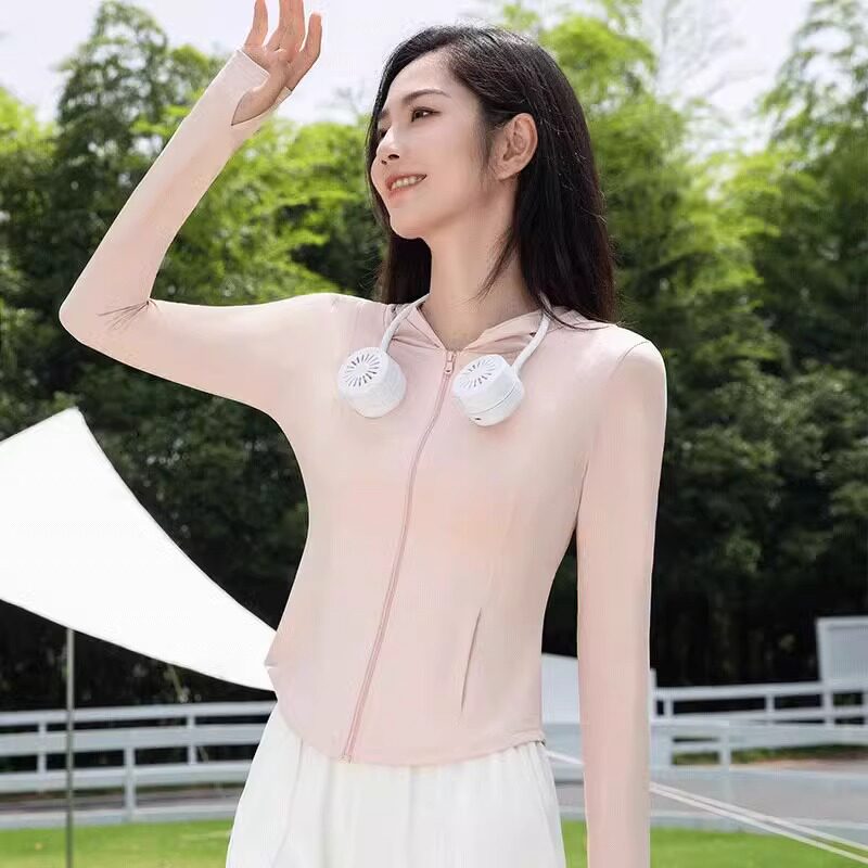 觅橘修身款显瘦凉感冰皮连帽防紫外线