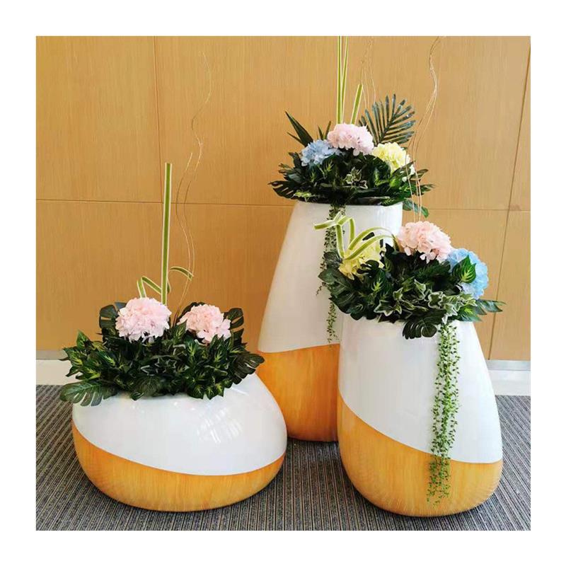 玻璃钢创意组合商场种植花箱室内装饰落地美陈花盆厂家设计定制-图3