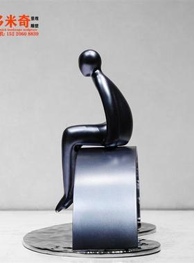 不锈钢人雕塑镜面抽象人物现代公园城市街道户外园林落地装饰摆件