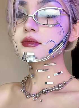 未来妆容机械感脸部饰品