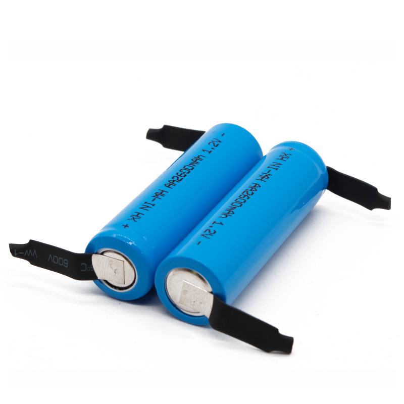 5号 AA镍氢充电电池 2500mAh 1.2V 带镍片点焊连接 剃须刀电池 - 图0