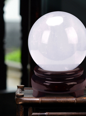 天然白水晶球摆件客厅家居装饰品