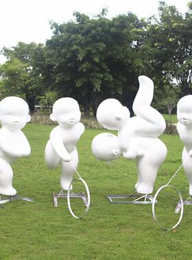 户外卡通雕塑摆件园林景观装饰庭院商场幼儿园美陈玻璃钢娃娃小品