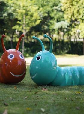 卡通户外玻璃钢毛毛虫幼儿园美陈装饰摆件售楼部公园景观小品雕塑