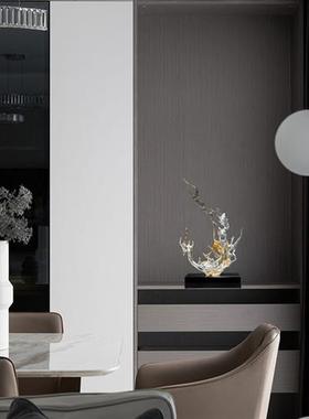 透明树脂浪花摆件雕塑客厅玄关抽象装饰艺术酒店会所大堂摆设