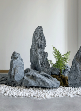 仿真PU青龙石园林景观橱窗展厅落地绿植泡沫假石头店铺落地摆件