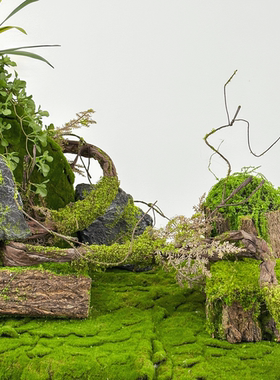 苔藓树皮花器创意diy摆件