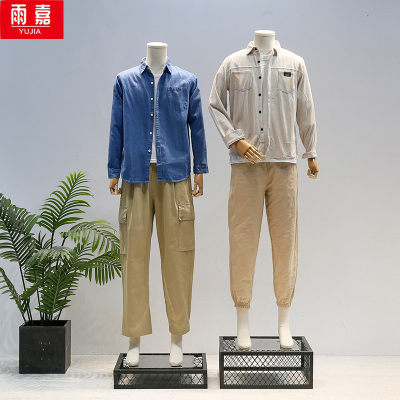 潮牌模特道具男装店全身包布假人体展示架服装店橱窗女人偶模特架