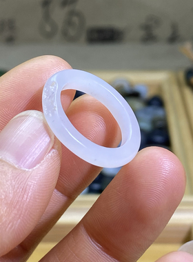 和田玉籽料戒指卡17白玉随型戒圈跑环复古风文玩珠串锁骨链玉环