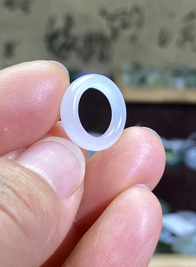 和田玉白玉籽料卡10随型跑环古风玉环锁骨链项链挂饰文玩珠串跑圈