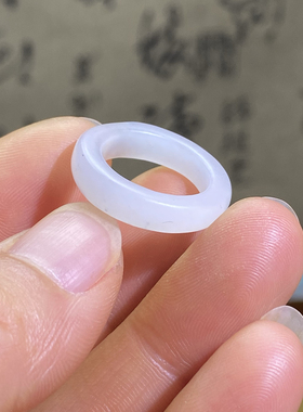 和田玉籽料戒指卡15白青花洒金皮随型戒圈复古风藏式文玩珠串跑环