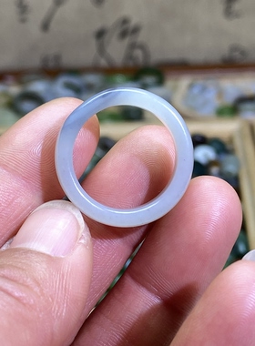 和田玉满皮青花籽料俏色卡19随型戒指大圈口古风文玩珠串跑圈挂饰