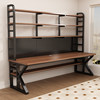 Computer desk home study desk desktop hole board office desk desk bookshelf all-in-one double workbench