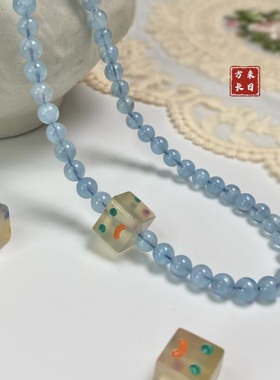 女海蓝宝原创小众白玛瑙方糖笑脸