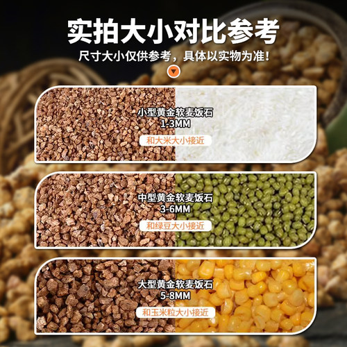 黄金软麦饭石颗粒多肉专用颗粒土泥炭种植土壤养花绿植通用铺面石 - 图1