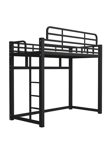 私人订制铁艺公寓床上床下桌高架床成人单上层省空间床架子可拆卸 - 图3