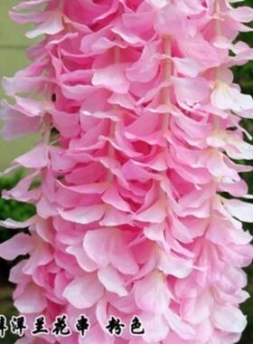 蓝色花串仿真洋兰花串壁挂花紫藤花串绢花假花藤条婚庆装饰花
