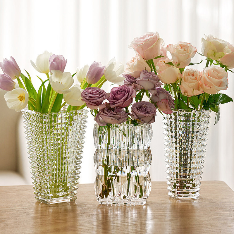 花瓶摆件客厅插花玻璃透明ins风网红轻奢高级感水养玫瑰百合鲜花,淘宝优惠券,粉丝福利购,淘宝优惠卷