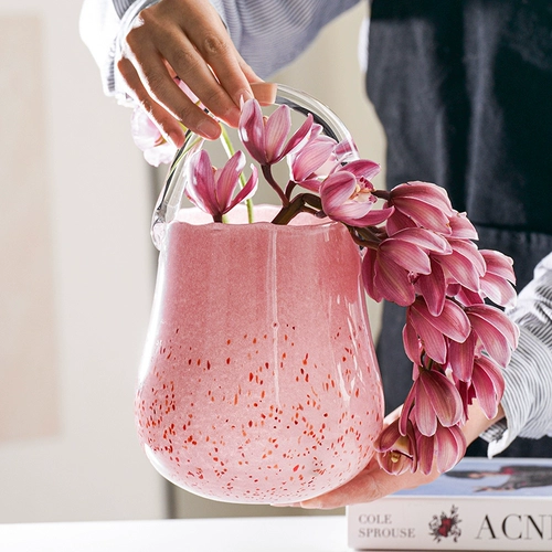 Розовая портативная стеклянная ретро свежая клубника, популярно в интернете