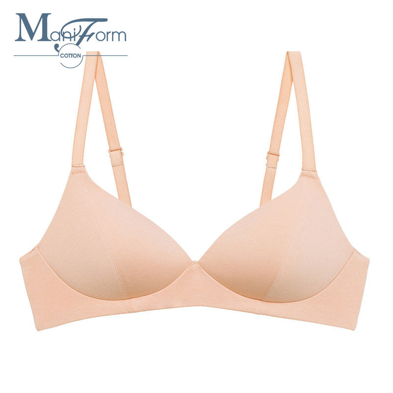 曼妮芬cotton一片式薄款日系文胸 曼妮芬棉质生活文胸
