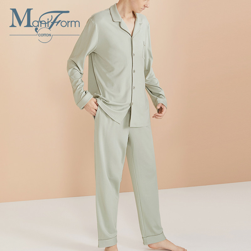 曼妮芬棉质生活棉莫针织翻领aw睡衣 曼妮芬棉质生活睡衣/家居服套装