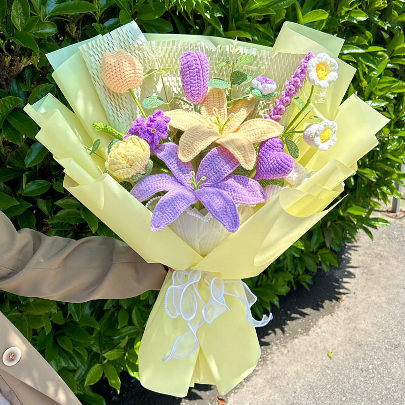 三八妇女节礼物实用礼品送女老师生日送女生女朋友毛线编织花束