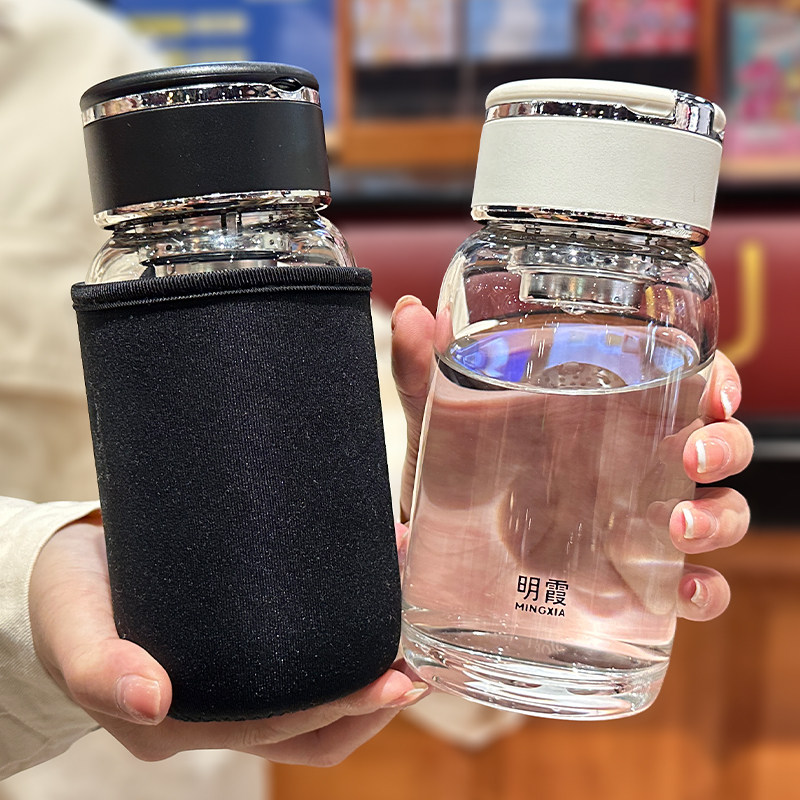 简约玻璃水杯女高颜值新款2025带茶隔办公室泡茶杯子耐高温防烫手,淘宝优惠券,粉丝福利购,淘宝优惠卷