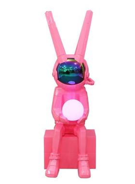 潮牌网红抽象太空兔摆件大型玻璃钢卡通兔子雕塑酒吧餐饮落地装饰