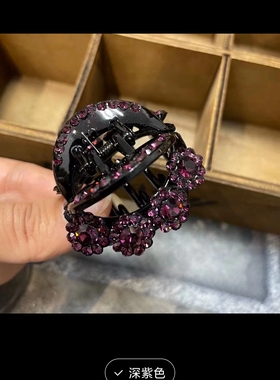 新款进口捷克钻精品4.5cm头发高档轻奢优雅清新中号半发花朵抓夹