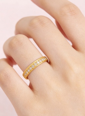 轻奢黄金色满天星钻石女尾戒