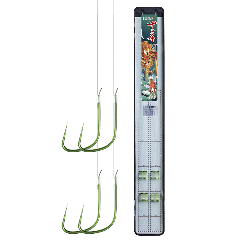 民间艺人狼牙子线双钩黑坑竞技防缠绕成品鱼钩绑好全套钓鱼钩鲫鱼 - 图3