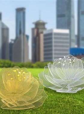 不锈钢镂空花朵雕塑户外植物草坪玫瑰花蘑菇摆件创意景观美陈装饰