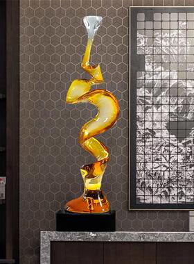 轻奢高档透明树脂抽象艺术摆件客厅玄关办公室装饰工艺品创意雕塑