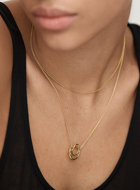 Monica Vinader莫妮卡Nura缠绕项链小众项链银饰项链银镀金巴恩风