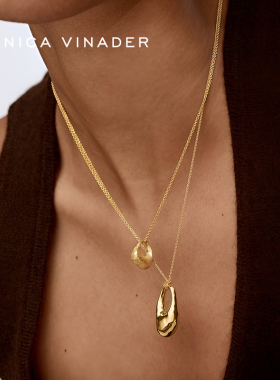 Monica Vinader陶纹项链长款小众设计吊坠美拉德经毛衣链复古百搭
