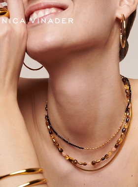 Monica Vinader莫妮卡焦糖虎眼石项链毛衣链生日礼物美拉德复古棕