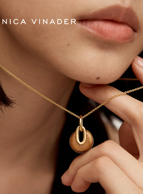 Monica Vinader×Kate Young 3.0虎眼石项链东陵玉吊坠早春毛衣链