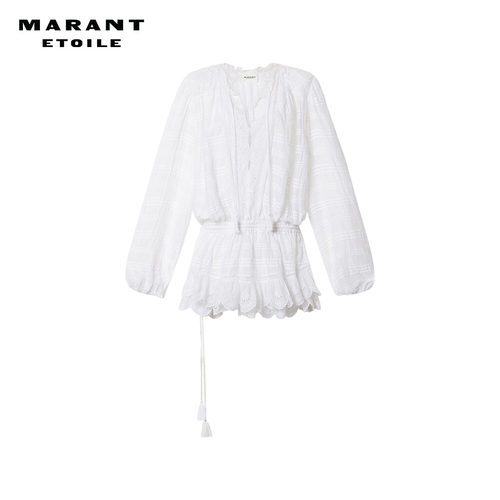 【天猫奢品心选】MARANT ETOILE2026春夏PREYA 棉质蕾丝连衣裙 - 图3