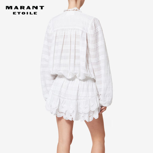 【天猫奢品心选】MARANT ETOILE2026春夏PREYA 棉质蕾丝连衣裙 - 图0