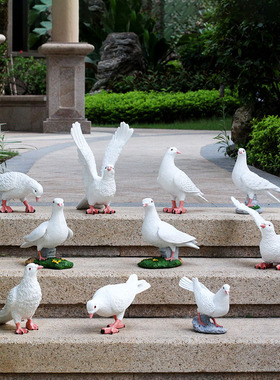 仿真鸽子摆件户外花园林动物