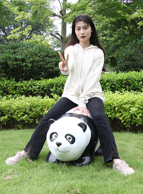 玻璃钢卡通熊猫雕塑光滑户外