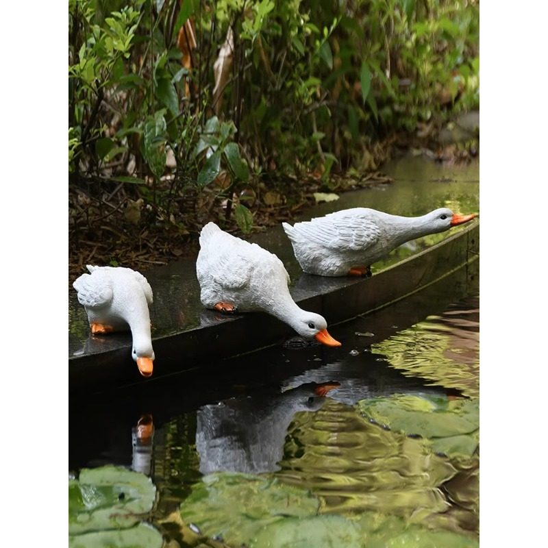 户外庭院仿真喝水鸭子雕塑摆件花园水池鱼塘可爱吸水鸭景观装饰品,淘宝优惠券,粉丝福利购,淘宝优惠卷